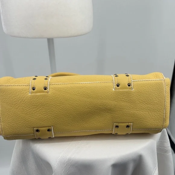 Cole Haan Village Pebble Leather Yellow Barrel Bag - Picture 6 of 8